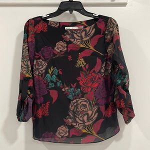 Alice & Olivia sheer floral blouse